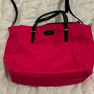 Kate Spade Fuchsia and Black Tote Bag